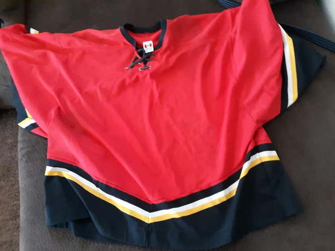 CCM red blank goalie jersey