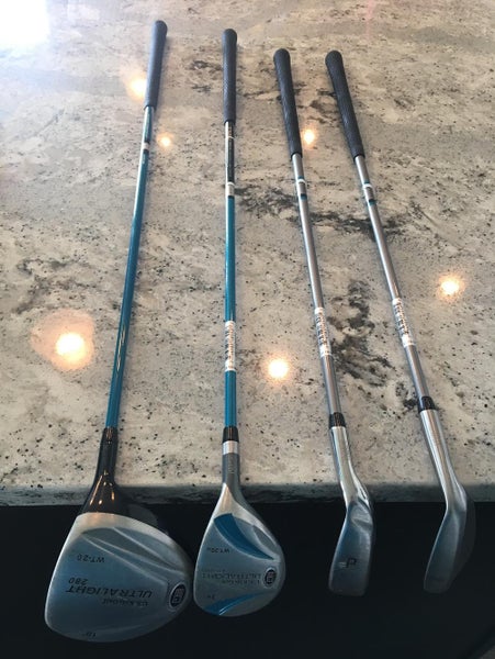 US Kids Golf 48” Ultralight 4 Clubs Driver 4 Hybrid Pitching Wedge sand Wedge