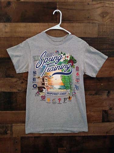 2017 Majestic MLB Baseball SPRING TRAINING FLORIDA Grey Grapefruit League Shirt