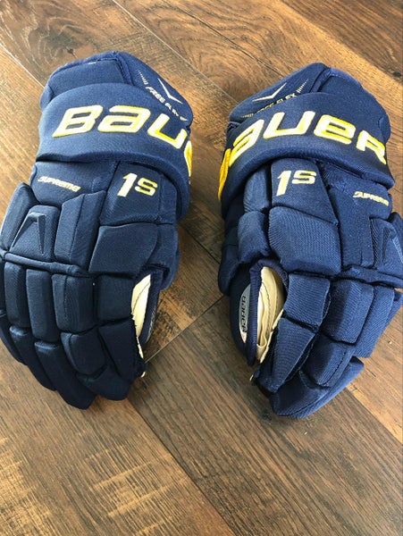 Blue gold Michigan Wolverines 1s 15” Gloves