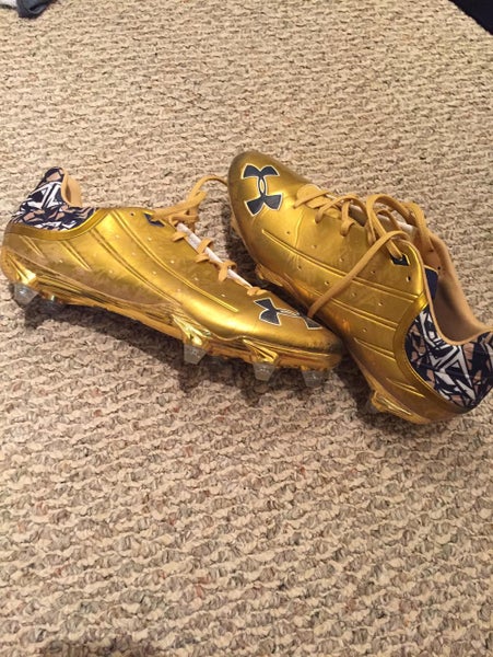 Gold Notre Dame Team Issued Cleats