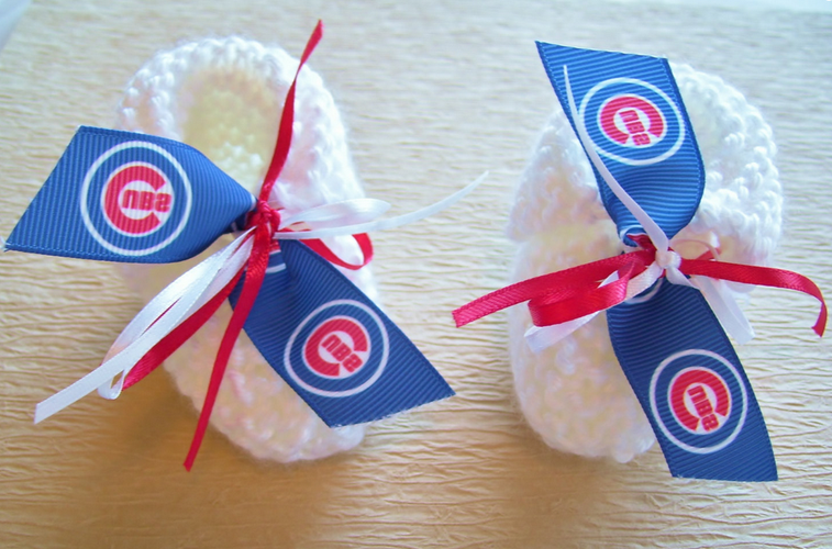 Cubs Handmade Baby Booties