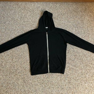 Brandy Melville Women's Black Full Zip One Size Lightweight Hoodie in Black