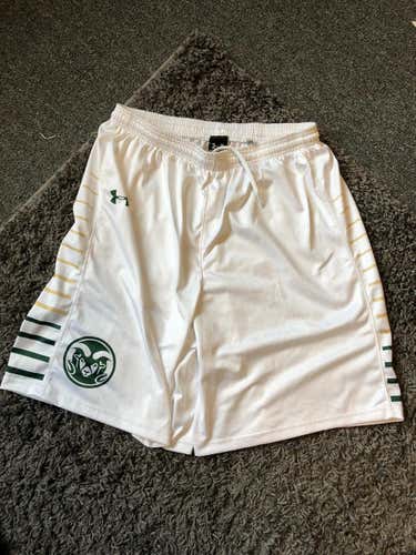 Team issued Under Armour COLORADO STATE RAMS lacrosse shorts, L