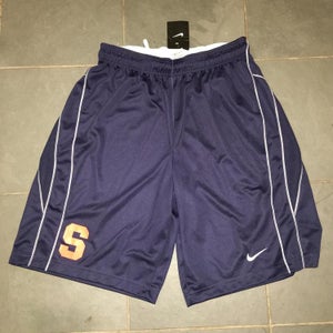 New Nike Syracuse Orange Lacrosse Game Shorts LG NAVY BLUE BLOCK "S"