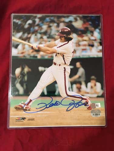 Pete Rose Philadelphia Phillies Signed Autographed 8x10 MLB Baseball Photo