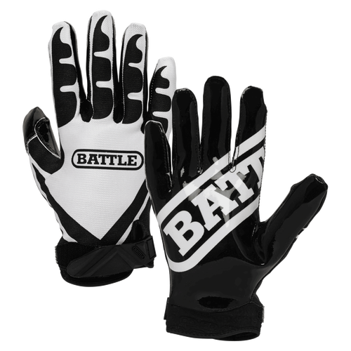 Battle Ultra-Stick Football Receiver Gloves NEW Junior Youth Size XL Black/White*No Trades*