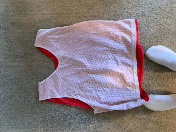reversible white/red lacrosse pennie