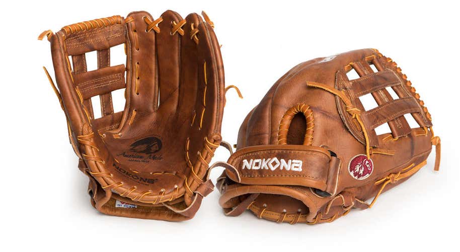 New Nokona Classic Walnut 12" Infield/Pitcher Fastpitch Glove (H Web) W-V1200H No Trades
