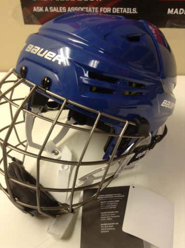 New Bauer Re-Akt royal blue helmet with cage MEDIUM 3 available