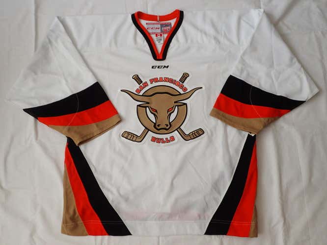 San Francisco Bulls Pro Stock CCM Game Jersey - ECHL - MEIGRAY PATCH (White)