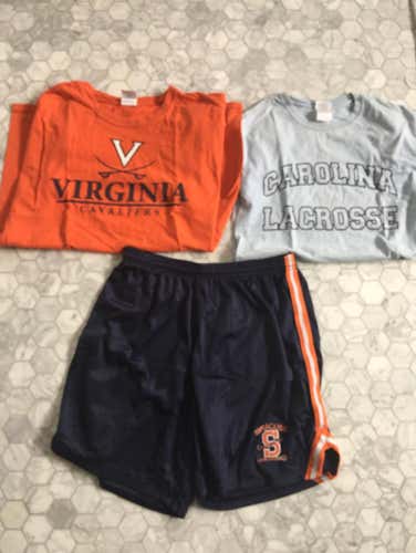 ACC Apparel Package Deal, UNC Shirt S, UVA Shirt L, Cuse Shorts M