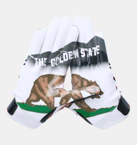 CALIFORNIA BEAR Under Armour Swarm The Golden State LIMITED EDITION Football Gloves Size Large