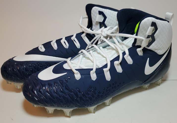 New Nike Force Savage Dark Navy Blue/ White (US Size 16) Football Cleats
