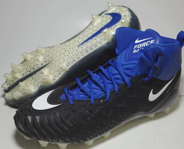 New Nike Force Savage Black Blue (US Size 15) Football Cleats