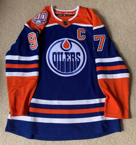 Authentic Edmonton Oilers Connor McDavid Third Jersey 40th Anniversary Patch