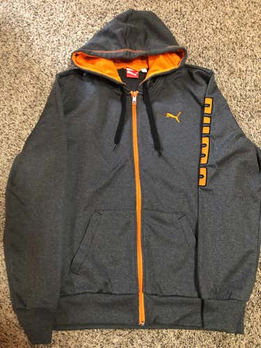 New Puma Golf Sweatshirt Adult Large Gray/Orange
