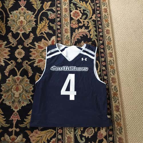 Reversible Pinnie Navy Blue and white