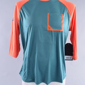 Race Face Stage Jersey 3/4 Men's Large Orange Spruce MTB Mountain Bike XC Enduro