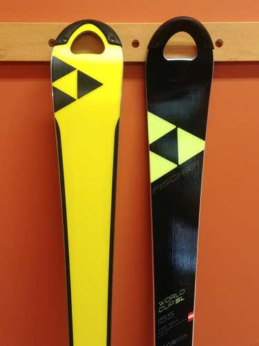 Fischer 2019 RC4 World Cup SL Curv Booster Race Skis: 155cm Length: Plates Mounted