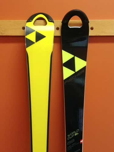 Fischer 2019 RC4 World Cup SL Curv Booster Race Skis: 158cm Length: Plates Mounted
