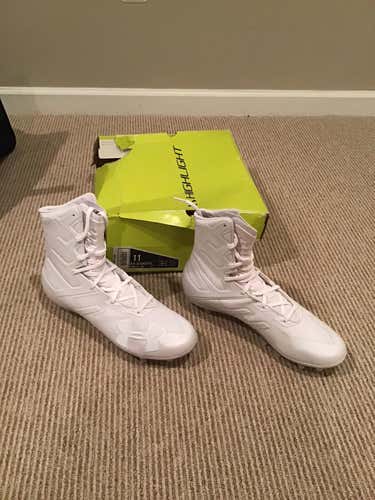 New Under Armour Highlight Lacrosse Cleats Size 11 All White