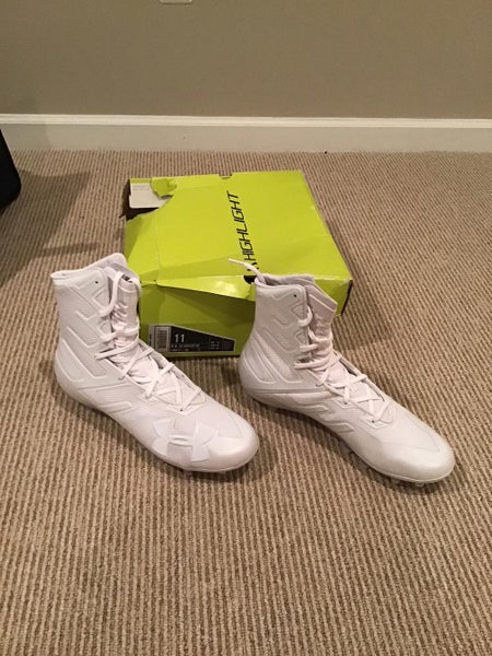New Under Armour Highlight Lacrosse Cleats Size 11 All White