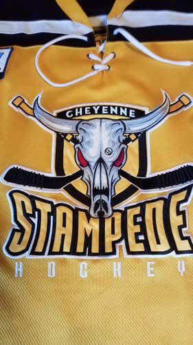Minor League - "Official" Authentic Game Worn Stampede Jersey #91 Yellow 2XL.