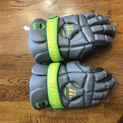 Custom Grey And Neon Green True Lacrosse Manitoba Warrior Riot II Gloves