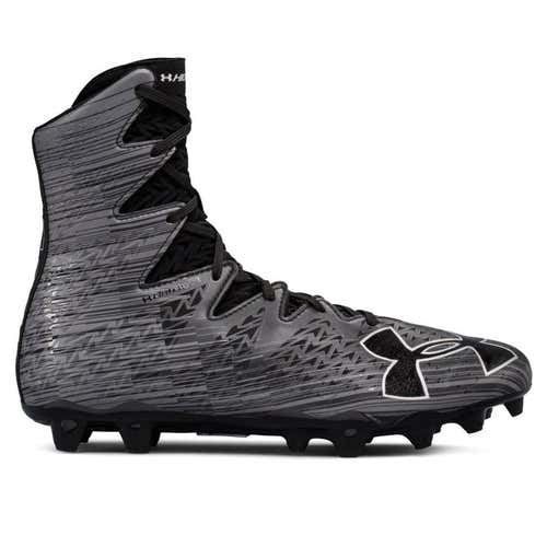 New Under Armour Highlight MC LACROSSE FOOTBALL Cleats Black Gray 1297358-001 Sz 8.5