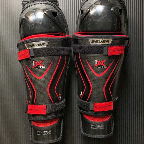 14” Bauer Vapor 1X Lite Shin Pads - Used Once