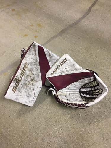 Boston College Milosz NCAA Return Bauer 2s Pro Glove And Blocker