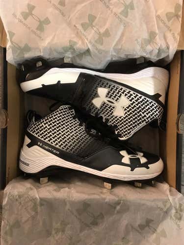 NEW Under Armour Heater Mid ST Metal Baseball Cleats (Mens Size 8.5)