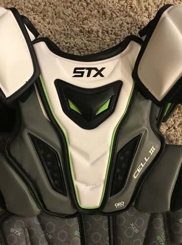 STX Cell III Lacrosse Shoulder Pads/Arm Pads - Boys Small - Adjustable Chest Size