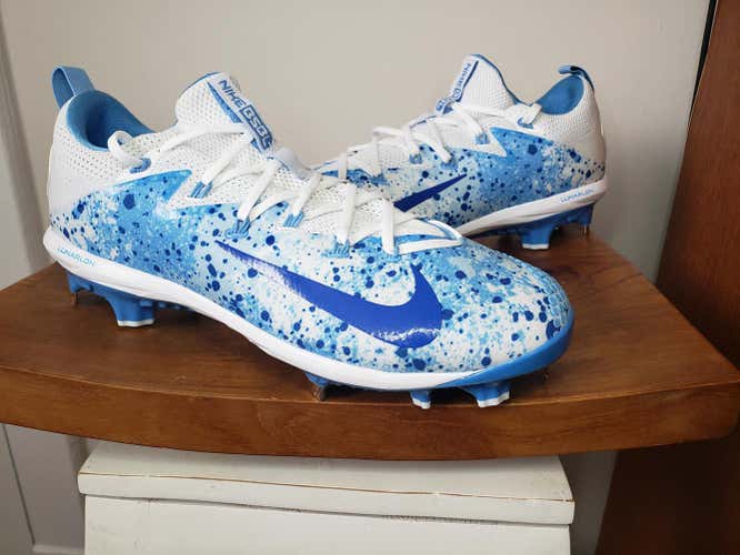 Nike Lunar Vapor Ultrafly Elite FD Baseball Cleats Blue White Sz 12.5 942053-144