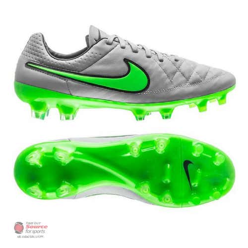 New Nike Tiempo Legend V Adult FG Cleat - Grey/Black/Green Strike*No Trades*