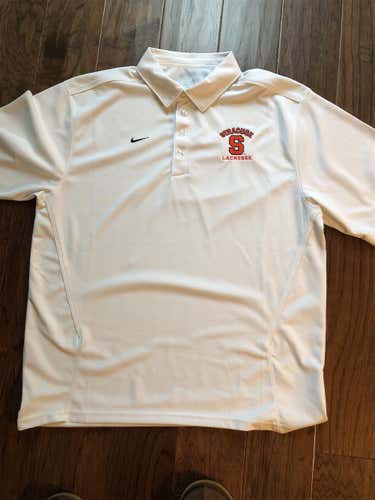 New Nike Dri Fit Syracuse Lacrosse Coaches Polo Size L