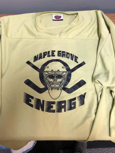 MNJHL Maple Grove Energy Practice Jersey Vegas Gold Size XL #10