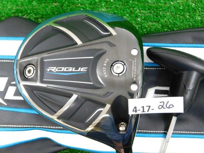 Callaway 2018 Rogue Sub Zero 9.0 Driver Aldila Synergy 50 Stiff with HC & Tool*No Trades*