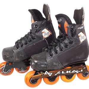 ALKALI CA3 YTH 12D - INLINE ROLLER YOUTH SIZE 12 D HOCKEY SKATES 2013 USED