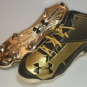 New Under Armour ClutchFit Gold/Black (US Size 14) Football Cleats