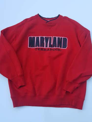 University of Maryland Terrapins Crew Sweatshirt Sz XL Football Lacrosse Basketball