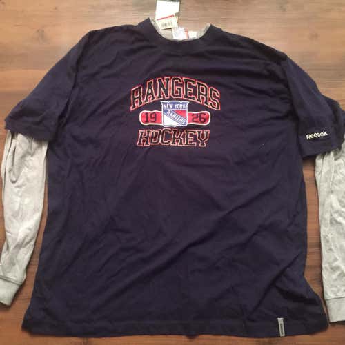 New York Rangers Long Sleeve Official Reebok NHL Shirt Size Xxl With Tags
