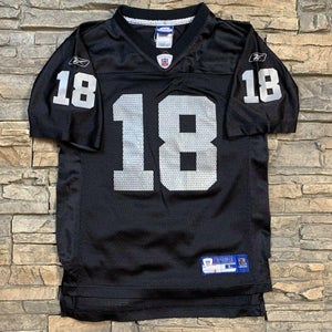 Randy Moss Oakland Raiders Black Jersey Reebok NFL Football Kids Youth YL