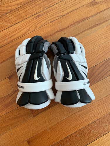 NEW White and Black Nike Vapor Elite Lacrosse Gloves Size 13”