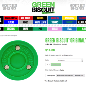 Green Biscuit Off-Ice Practice Puck (Original)
