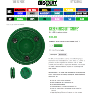 Green Biscuit Off-Ice Practice Puck (Snipe)