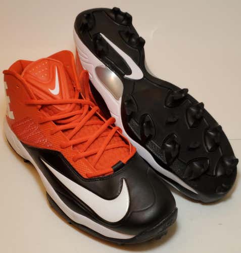 New Nike US Size 15 Orange Black White Football Cleats