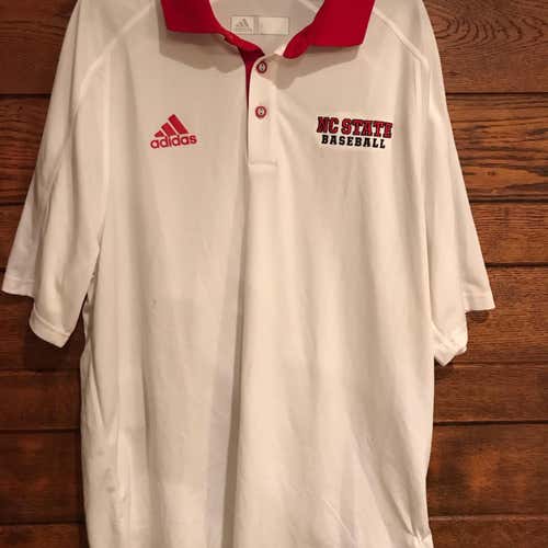 White NC State Baseball Golfing Polo