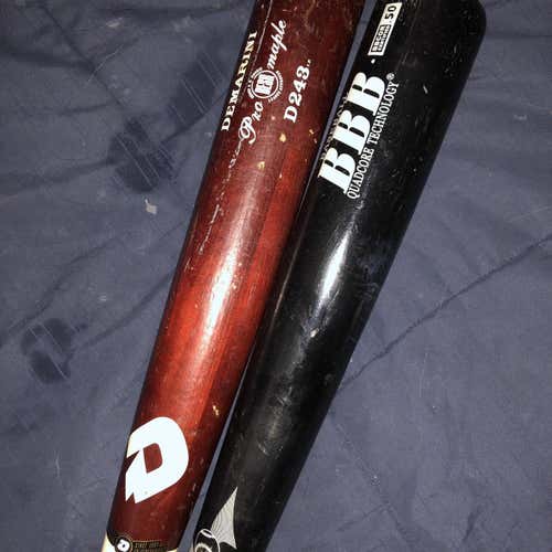 BBCOR bamboo wood bat and Demarini pro maple D243